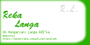 reka langa business card